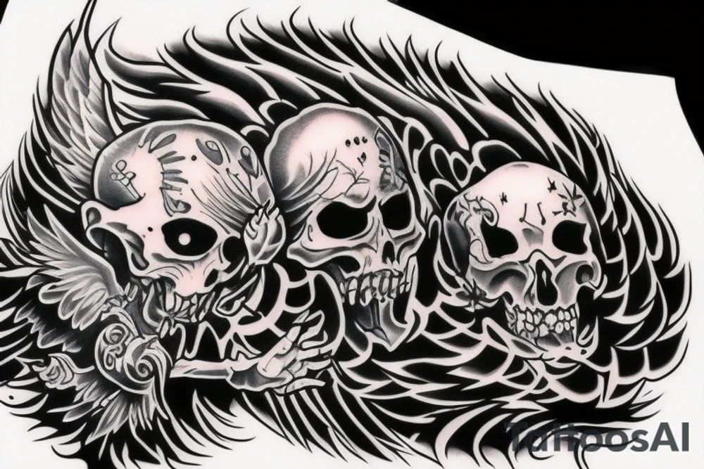 An angel killing a demon tattoo idea