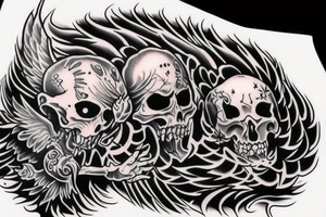 An angel killing a demon tattoo idea