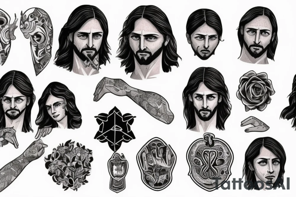Jesus 
Rose tattoo idea