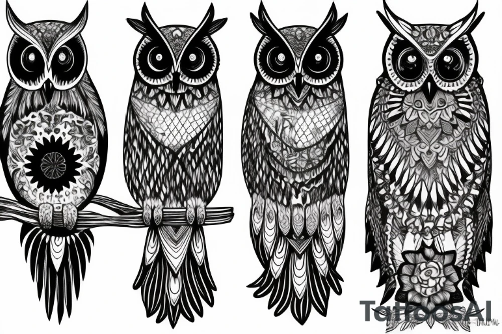 Pretty owl tattoo idea