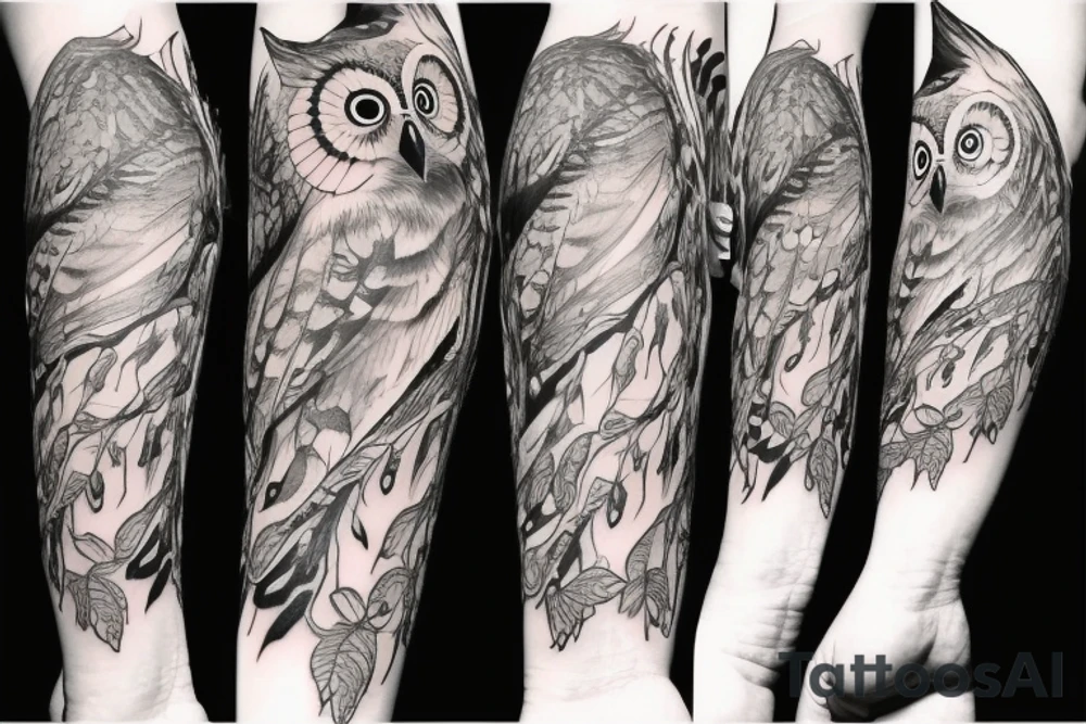 Pretty owl tattoo idea