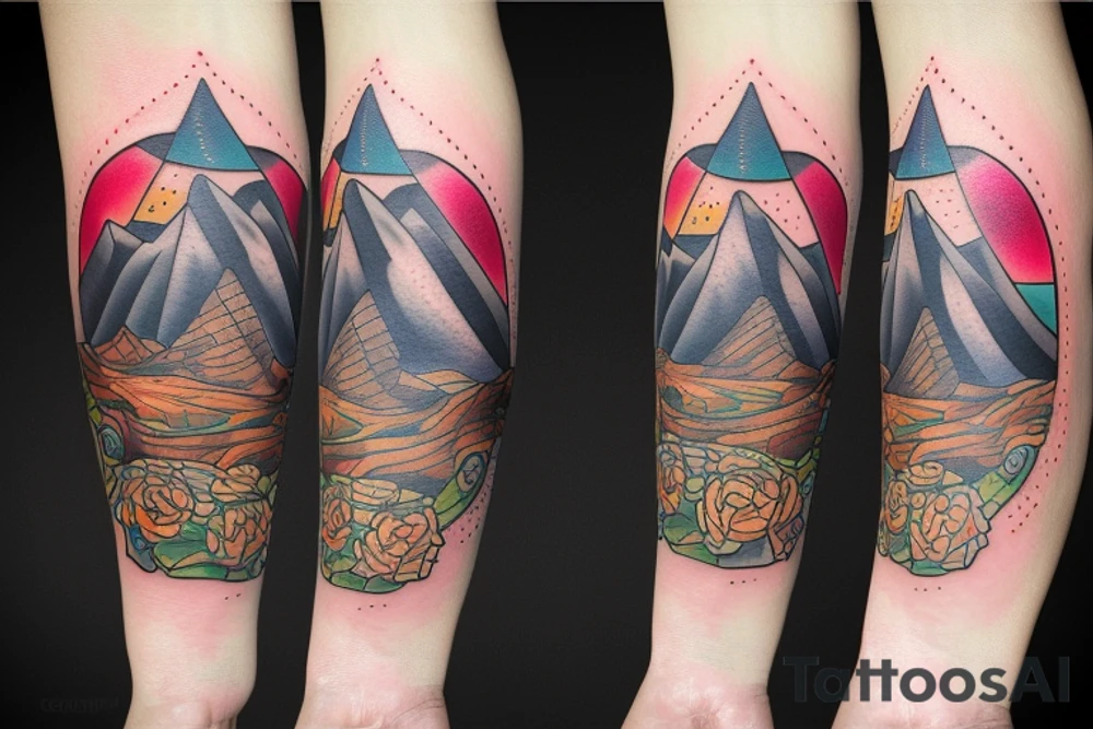 Chien qui tire vélo de montagne tattoo idea