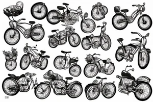 Chien qui tire bike  montagne tattoo idea