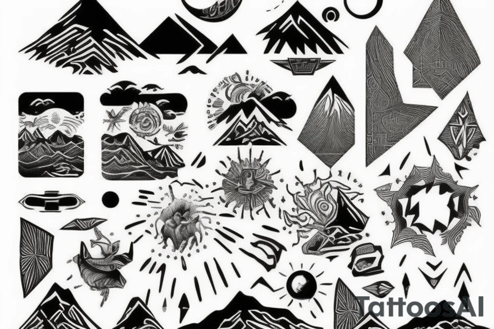 Mountain of the sun tattoo idea