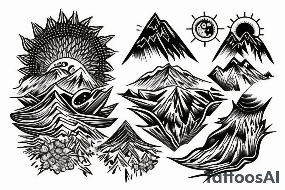Mountain of the sun tattoo idea