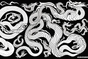 Snake and dragon separate tattoo idea