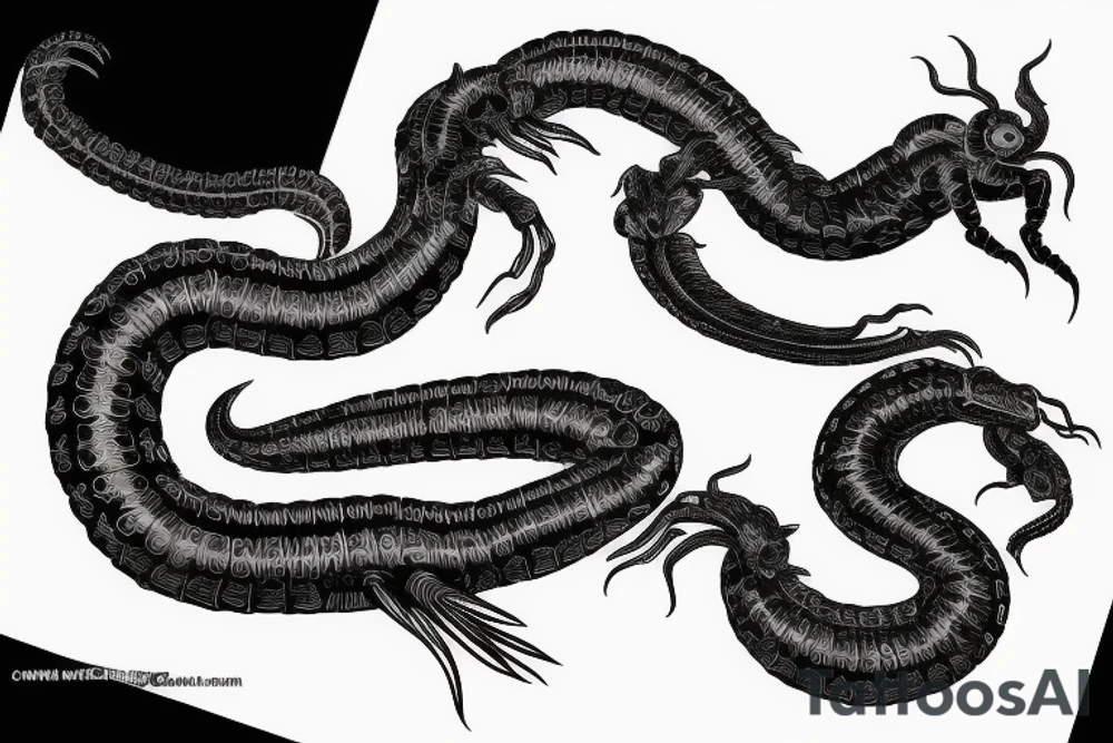 black centipede tattoo idea