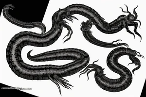 black centipede tattoo idea