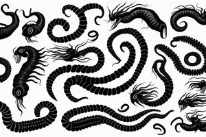 black centipede tattoo idea