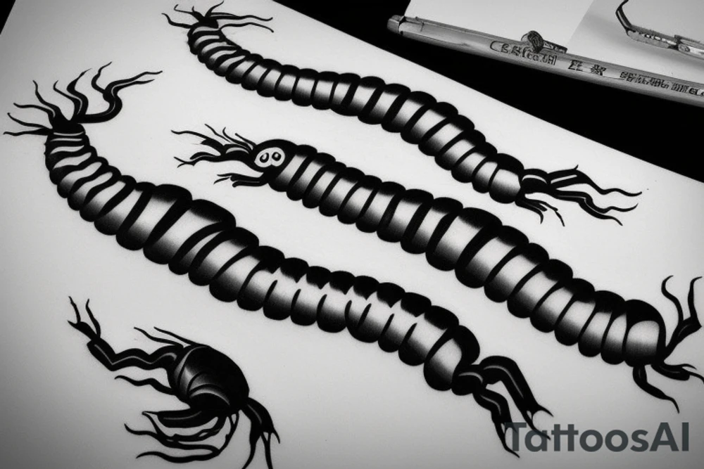 centipede on forearm tattoo idea