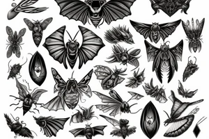 Moth with dragon eyes tattoo idea