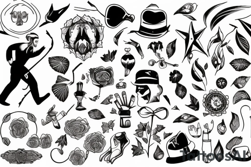 man walking tattoo idea