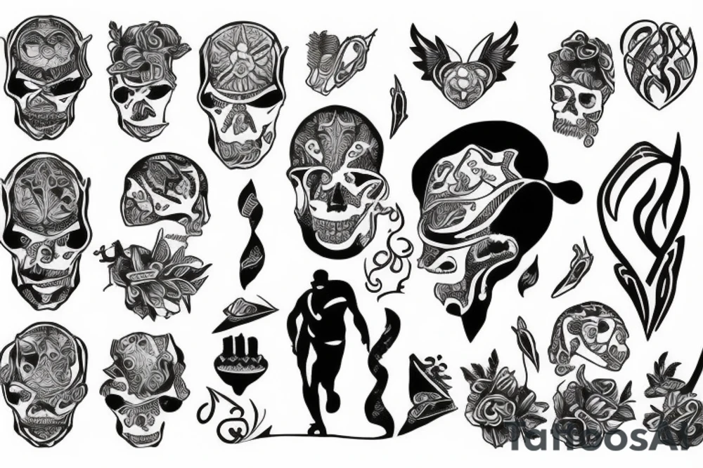 man walking tattoo idea