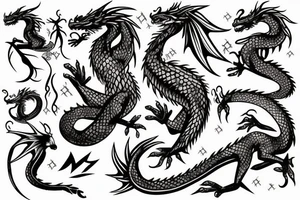 Dragon with fairy tattoo idea