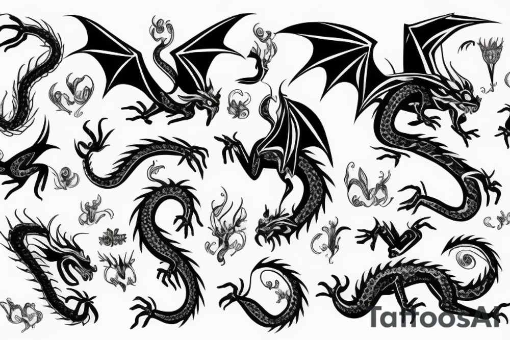 Dragon with fairy tattoo idea