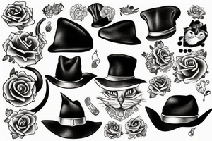 Cat with hat tattoo idea