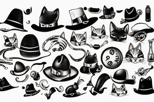 Cat with hat tattoo idea