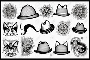 Cat with hat tattoo idea