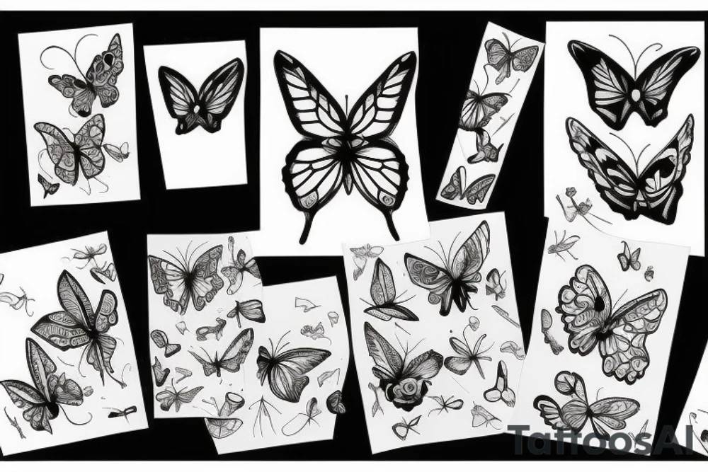 BUTTERFLIES, ROSES tattoo idea