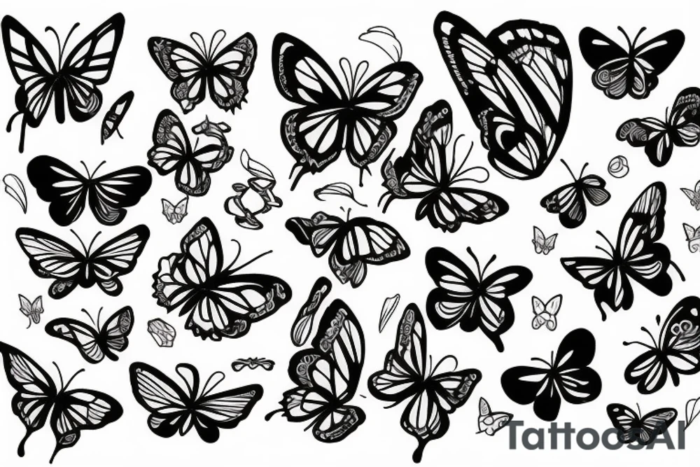 BUTTERFLIES, ROSES tattoo idea