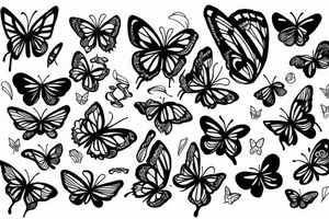 BUTTERFLIES, ROSES tattoo idea