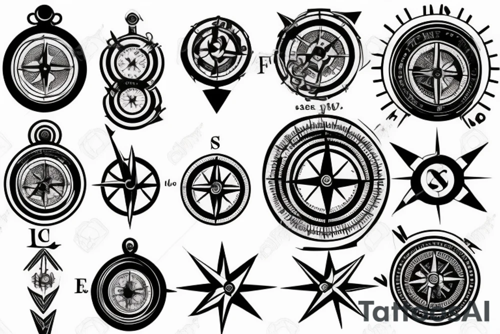 broken compass tattoo idea