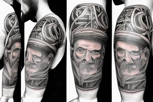 diogenes barrel, sleeve tattoo idea