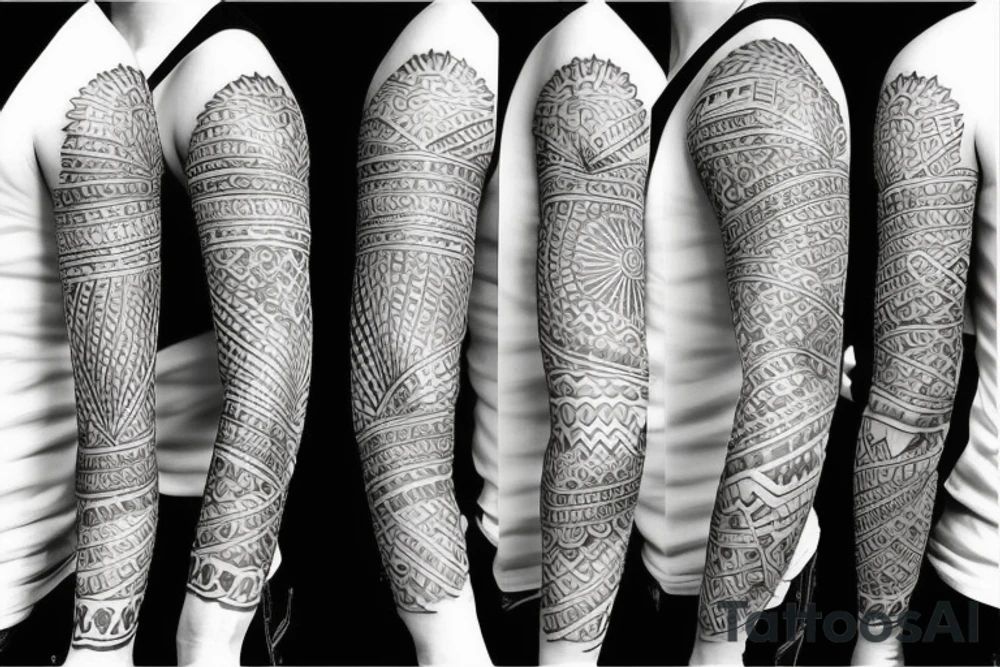 Sleeve tattoo with filipino design tattoo idea