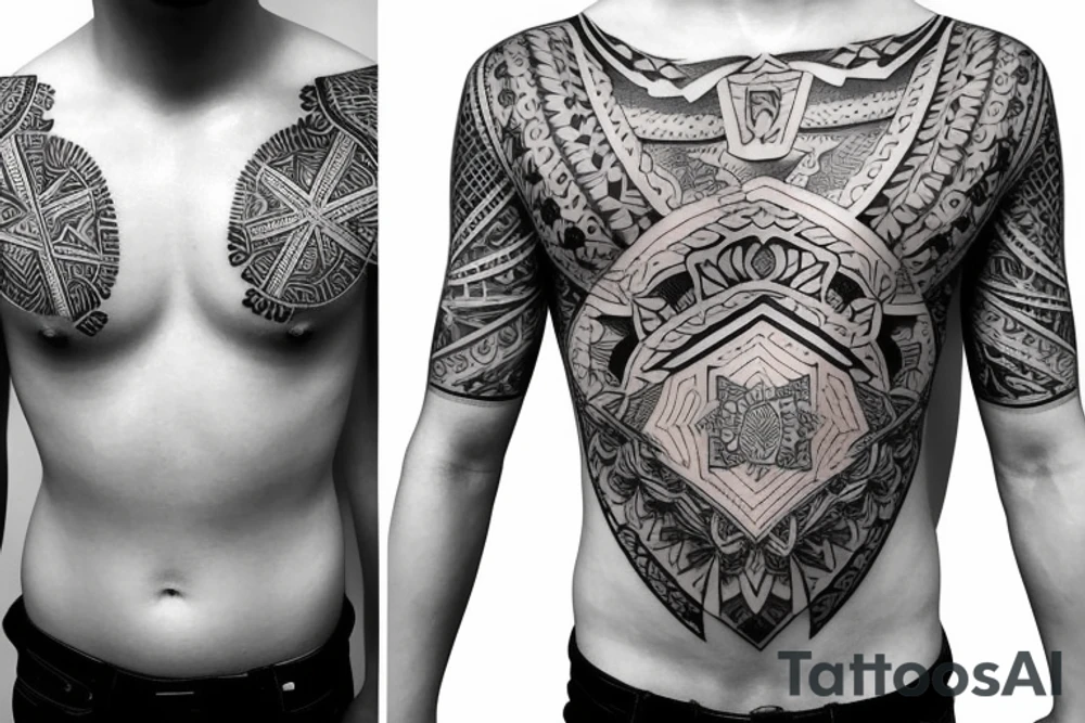 Sleeve tattoo with filipino design tattoo idea