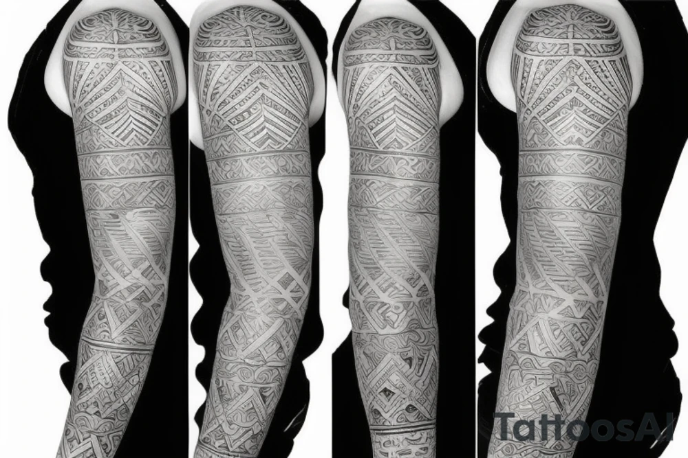 Sleeve tattoo with filipino design tattoo idea