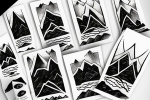 Minimalistic mountain range with 11 peaks tattoo idea