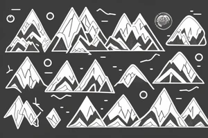 mountain range with 11 peaks tattoo idea