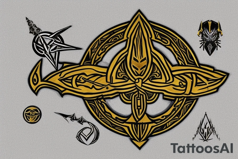 Golden Order symbol, morrowind logo, ocarina of time logo, witcher logo tattoo idea