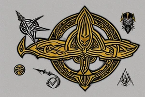 Golden Order symbol, morrowind logo, ocarina of time logo, witcher logo tattoo idea