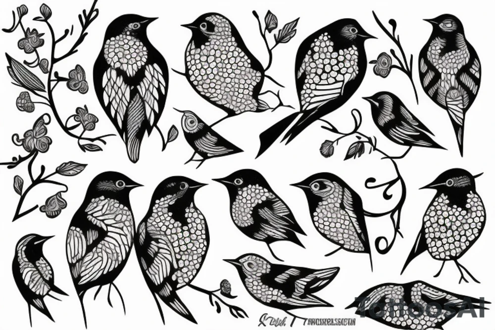 3 little birds tattoo idea