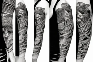 samurai wielding sword tattoo idea