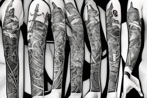 samurai wielding sword tattoo idea