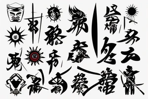samurai with sun tattoo idea