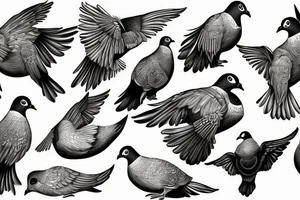 Pigeon in the style of salvador dali tattoo idea