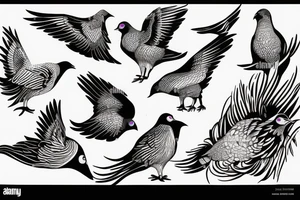 Pigeon in a two way illusion tattoo idea