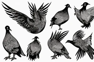 Pigeon in a two way illusion tattoo idea