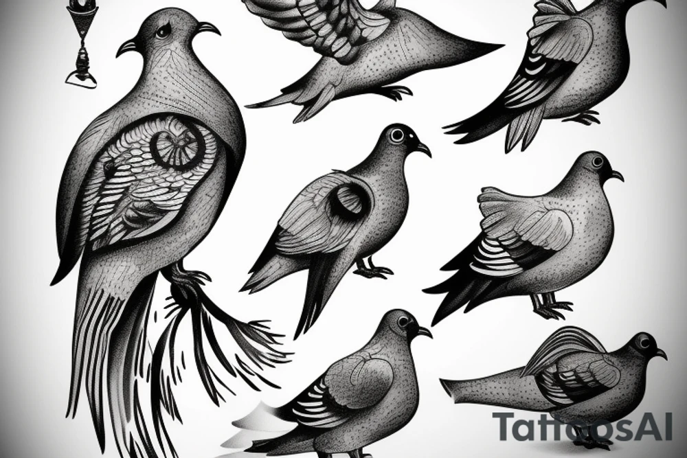 Pigeon old school tattoo idea