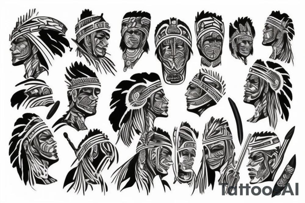 Aboriginal  warrior tattoo idea