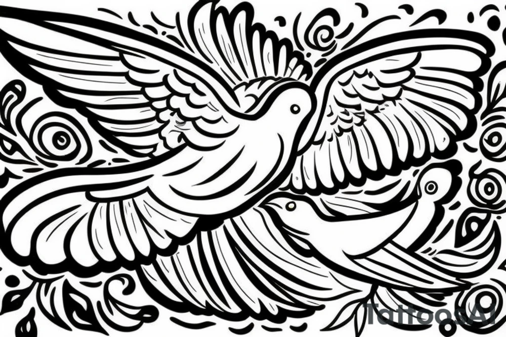 a dove coming down to land tattoo idea