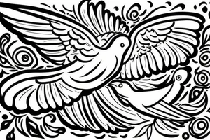 a dove coming down to land tattoo idea