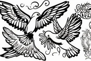 a dove coming down to land tattoo idea