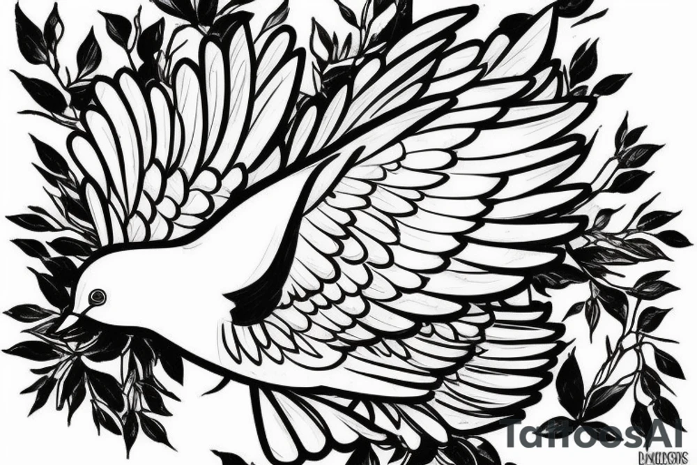 a dove coming down to land tattoo idea
