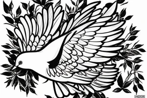 a dove coming down to land tattoo idea