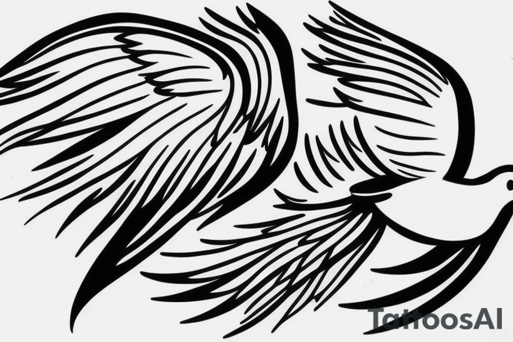 a dove coming down to land tattoo idea