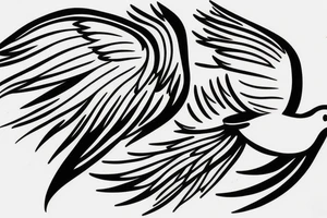 a dove coming down to land tattoo idea